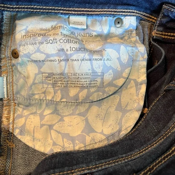 J Jill JEANS size 8p authentic fit SLIM ANKLE - Picture 7 of 7